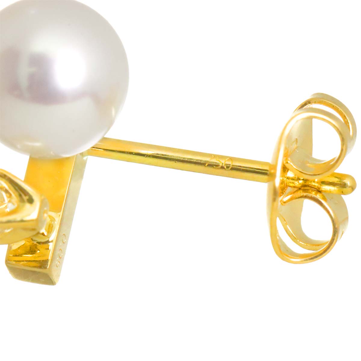 Balance Akoya Pearl Diamond 0.05/0.05ct Earrings Pierced 18K YG