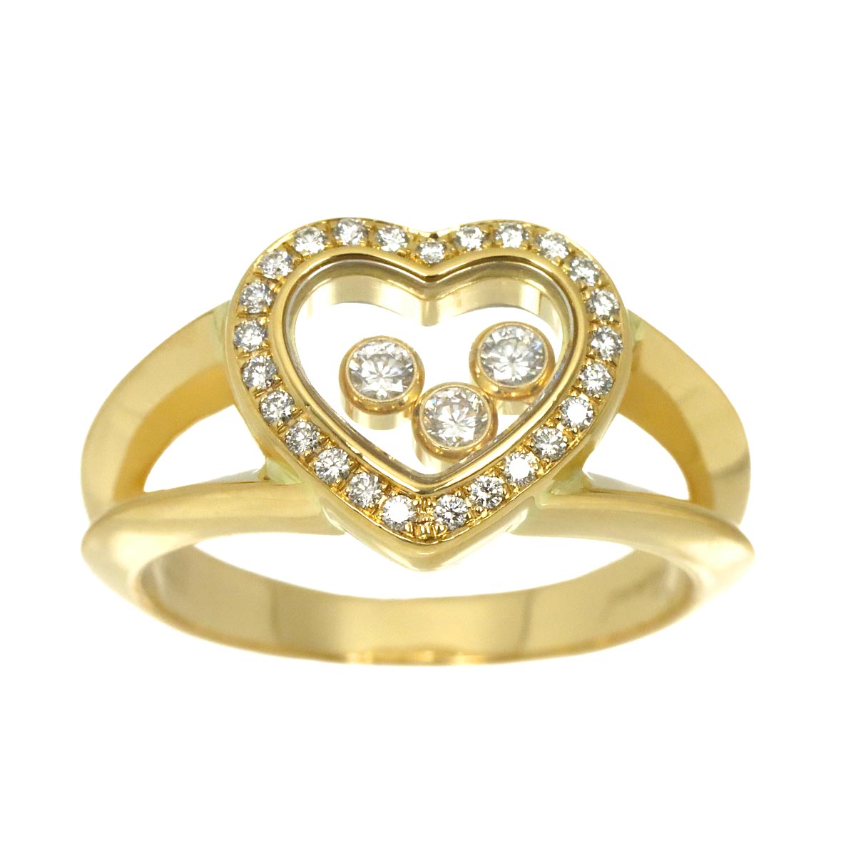 Happy Heart Diamond Ring 18K YG 750 Size6.25-6.5(US)