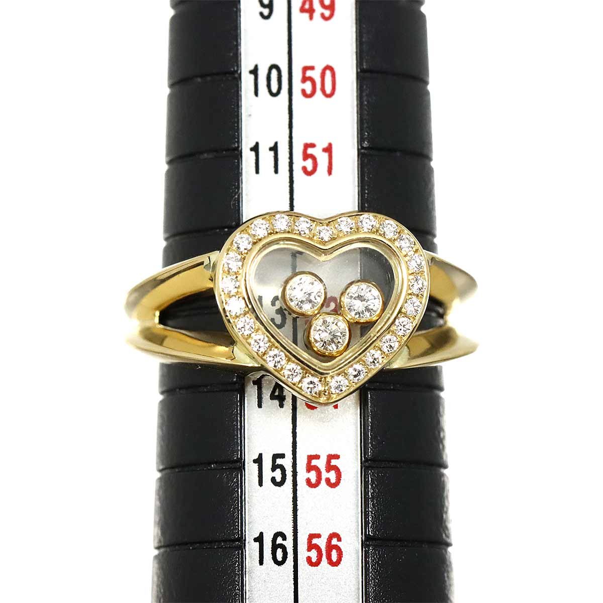 Happy Heart Diamond Ring 18K YG 750 Size6.25-6.5(US)