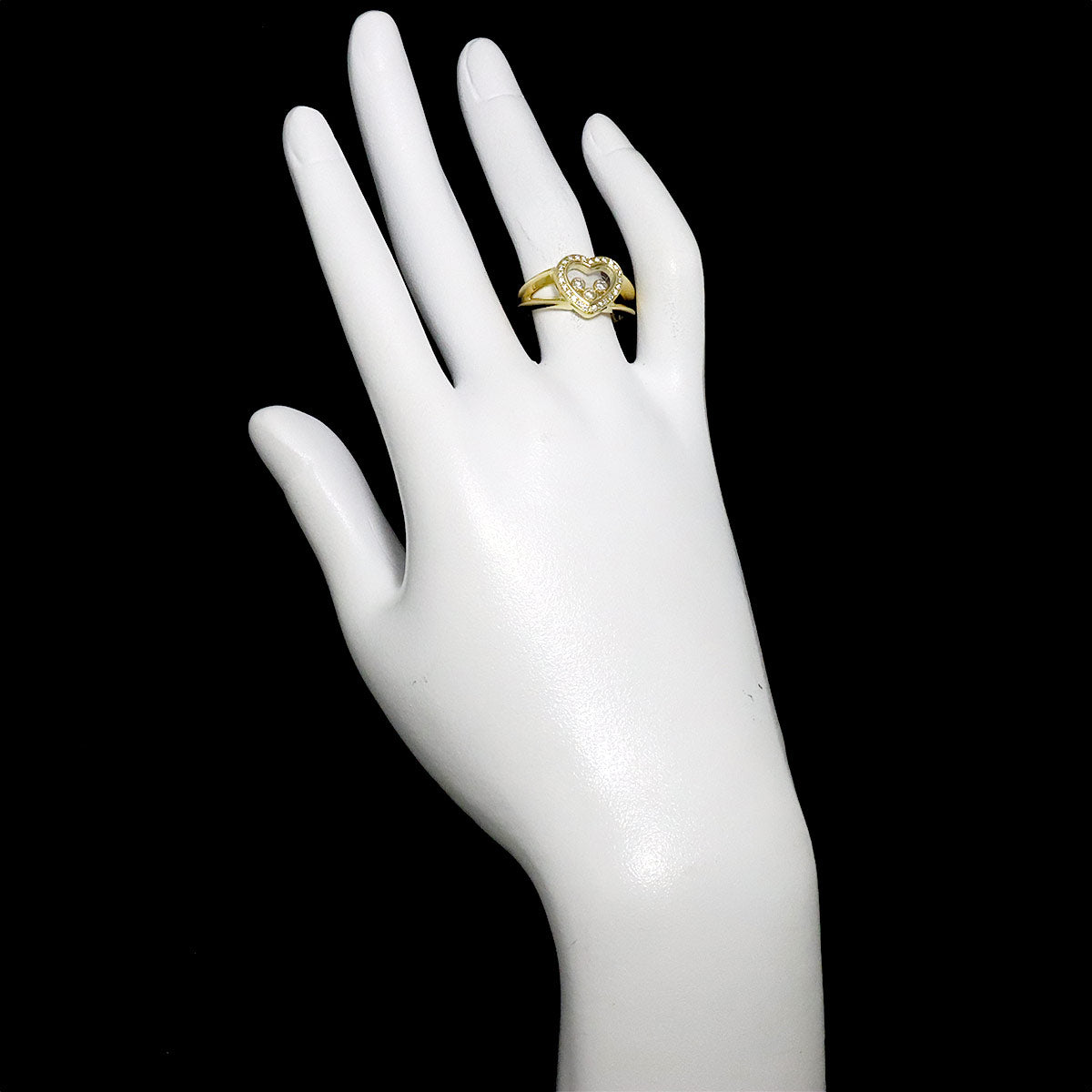 Happy Heart Diamond Ring 18K YG 750 Size6.25-6.5(US)