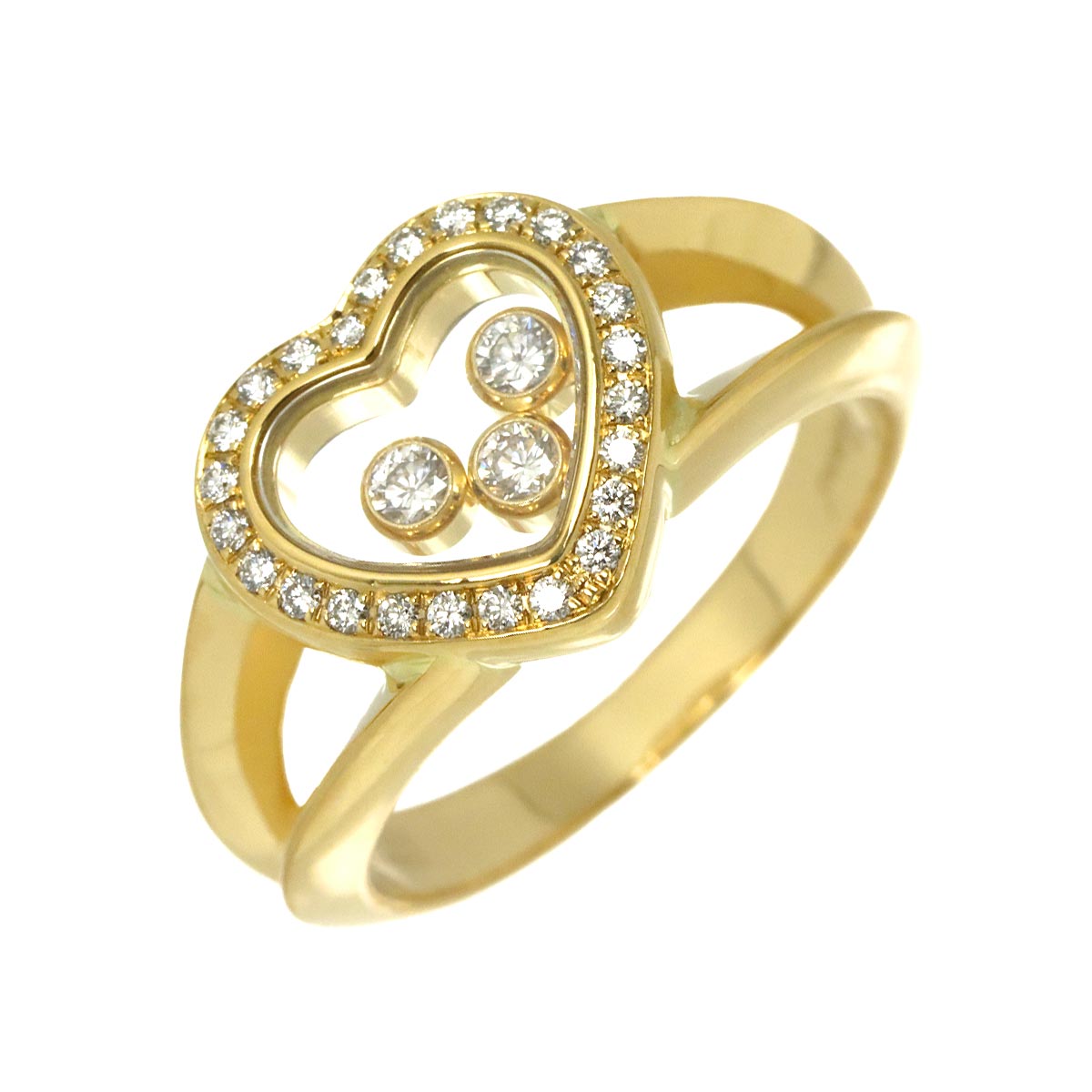 Happy Heart Diamond Ring 18K YG 750 Size6.25-6.5(US)