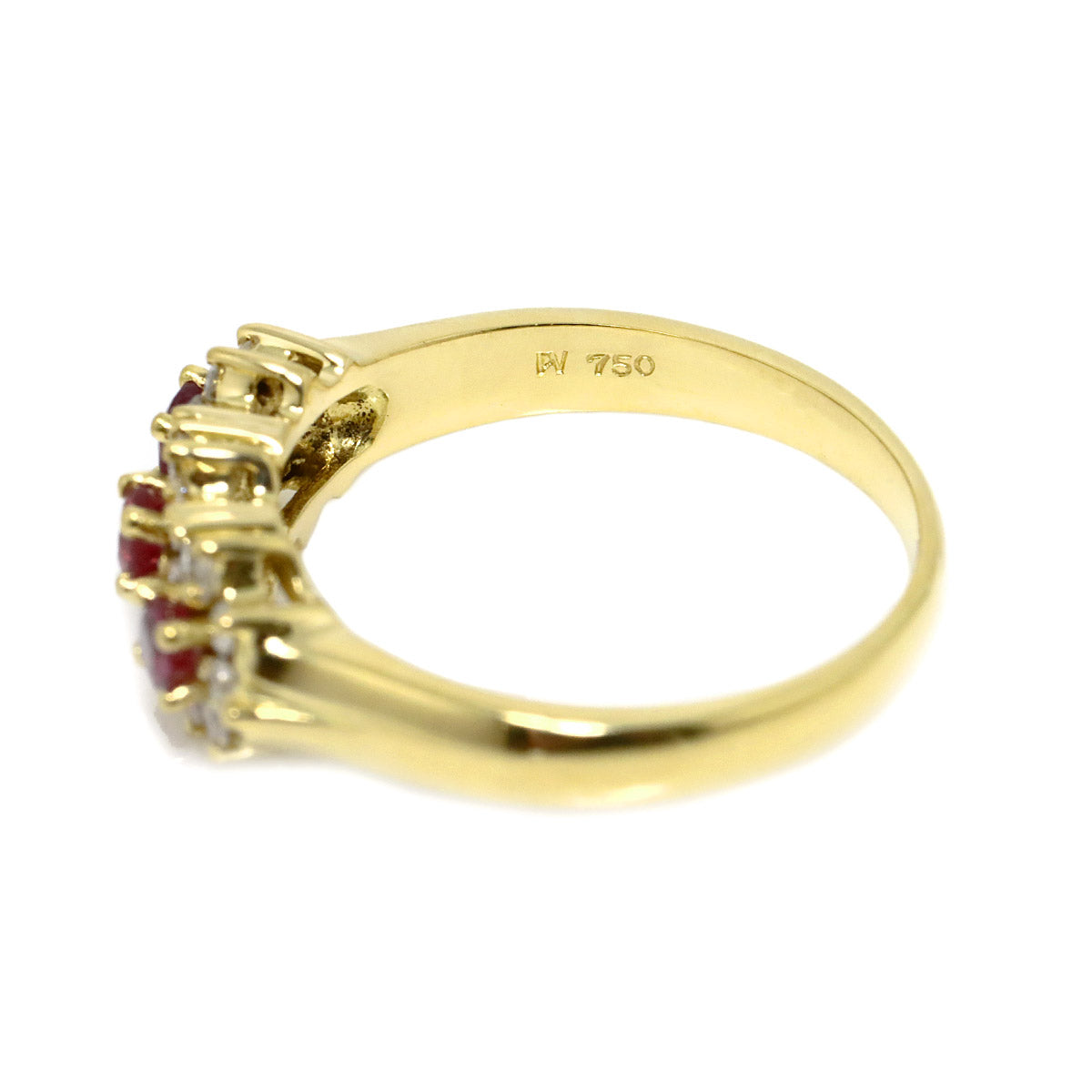 Ruby 0.32ct Diamond 0.29ct Ring 18K YG Size6(US)