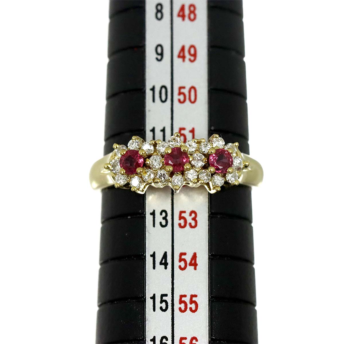 Ruby 0.32ct Diamond 0.29ct Ring 18K YG Size6(US)