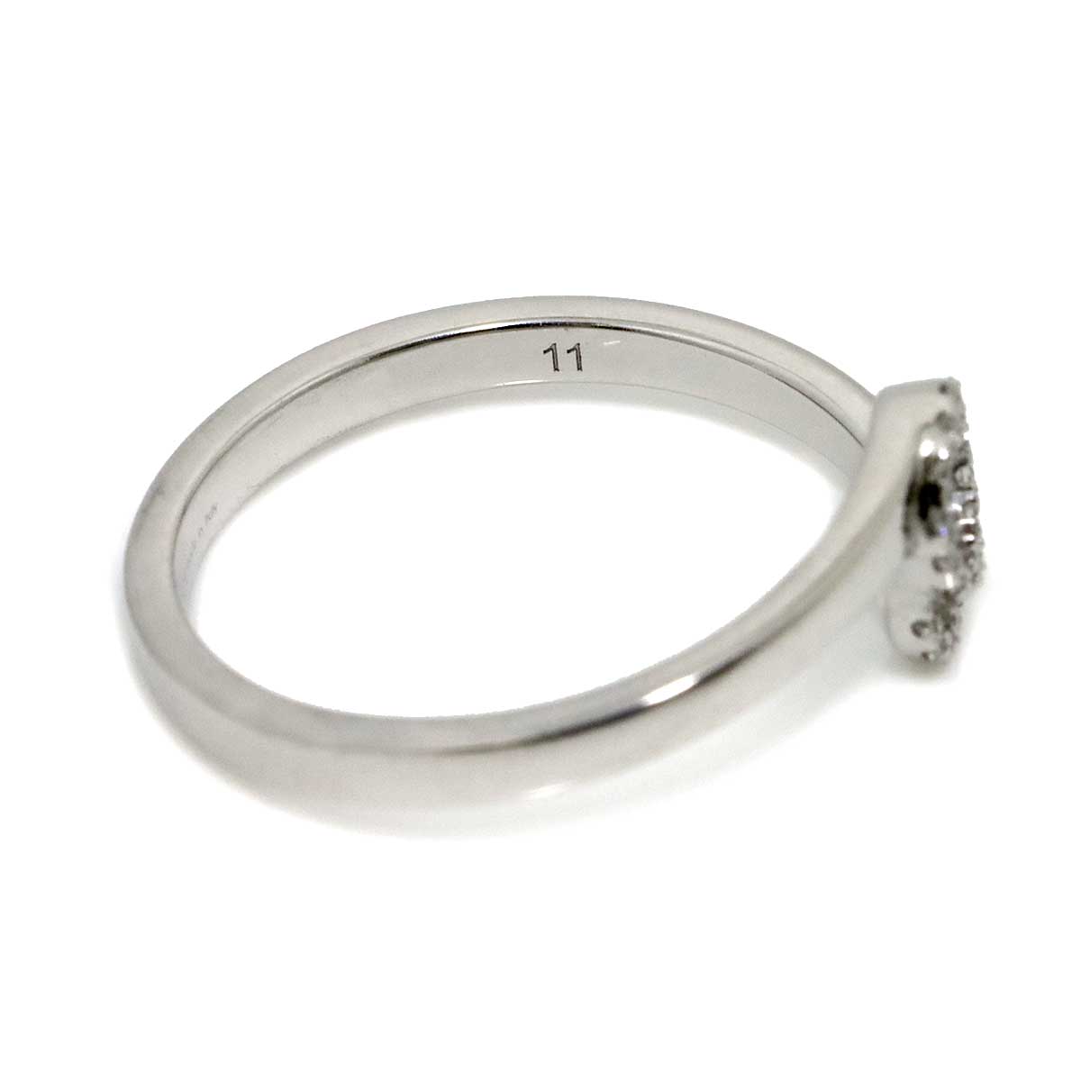 GG Logo Ring Diamond 18K K18 WG 750 size11 5.5-5.75(US)