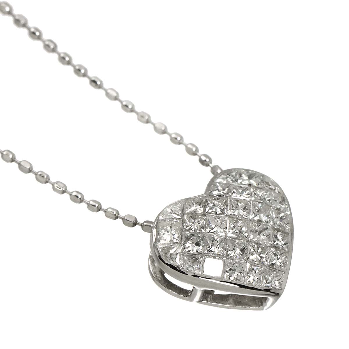 Diamond Necklace 18K WG White Gold 750