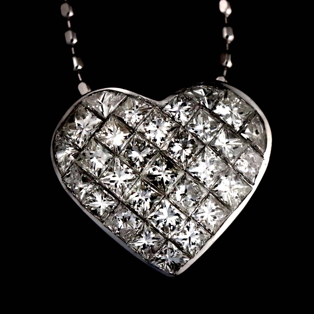 Diamond Necklace 18K WG White Gold 750