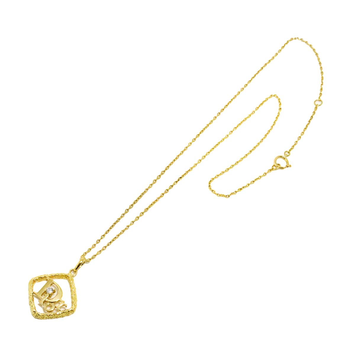Logo Diamond Necklace 18K Yellow Gold 750