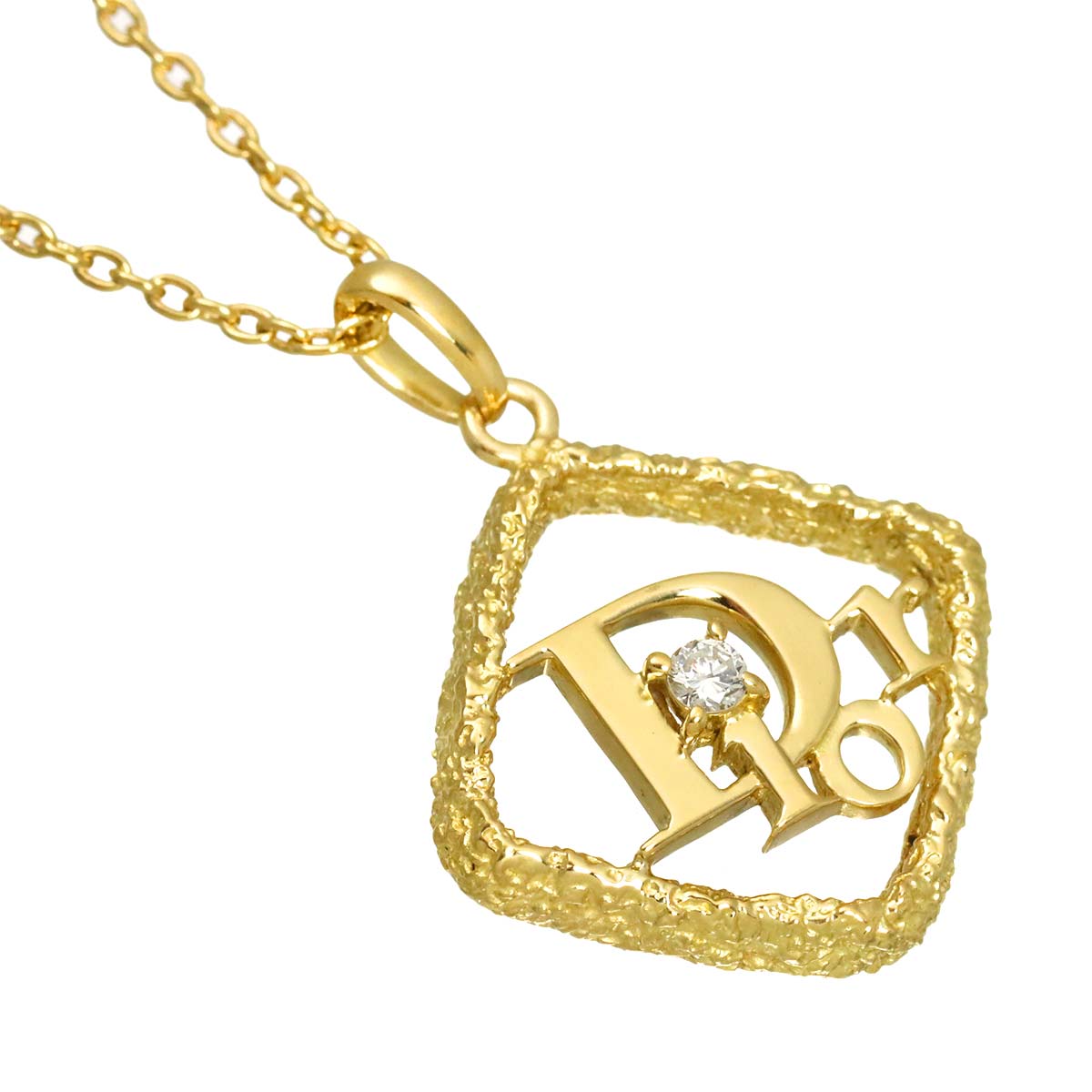 Logo Diamond Necklace 18K Yellow Gold 750
