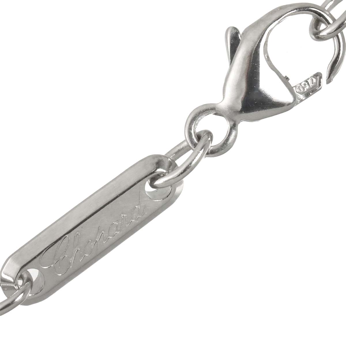 Happy Diamond Square Necklace 18K White Gold 750