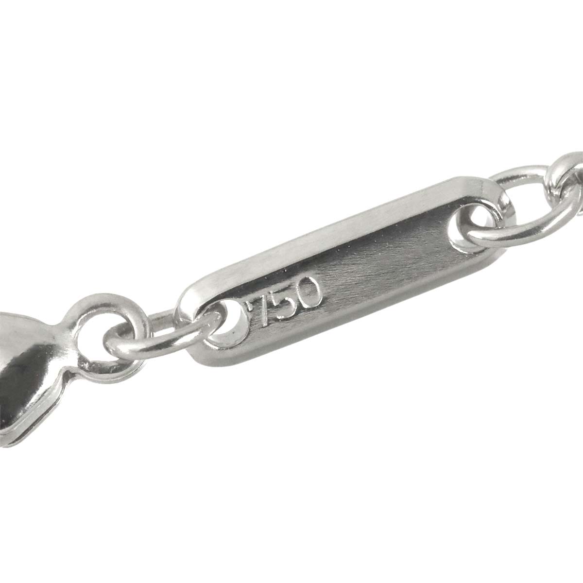 Happy Diamond Square Necklace 18K White Gold 750