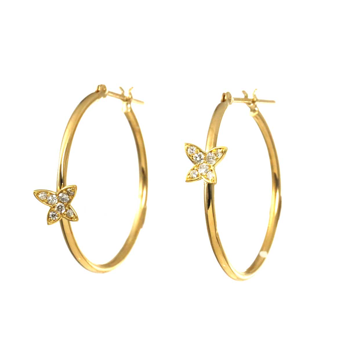 Diamond 0.03ct/0.03ct Earrings Pierced 18K YG 750
