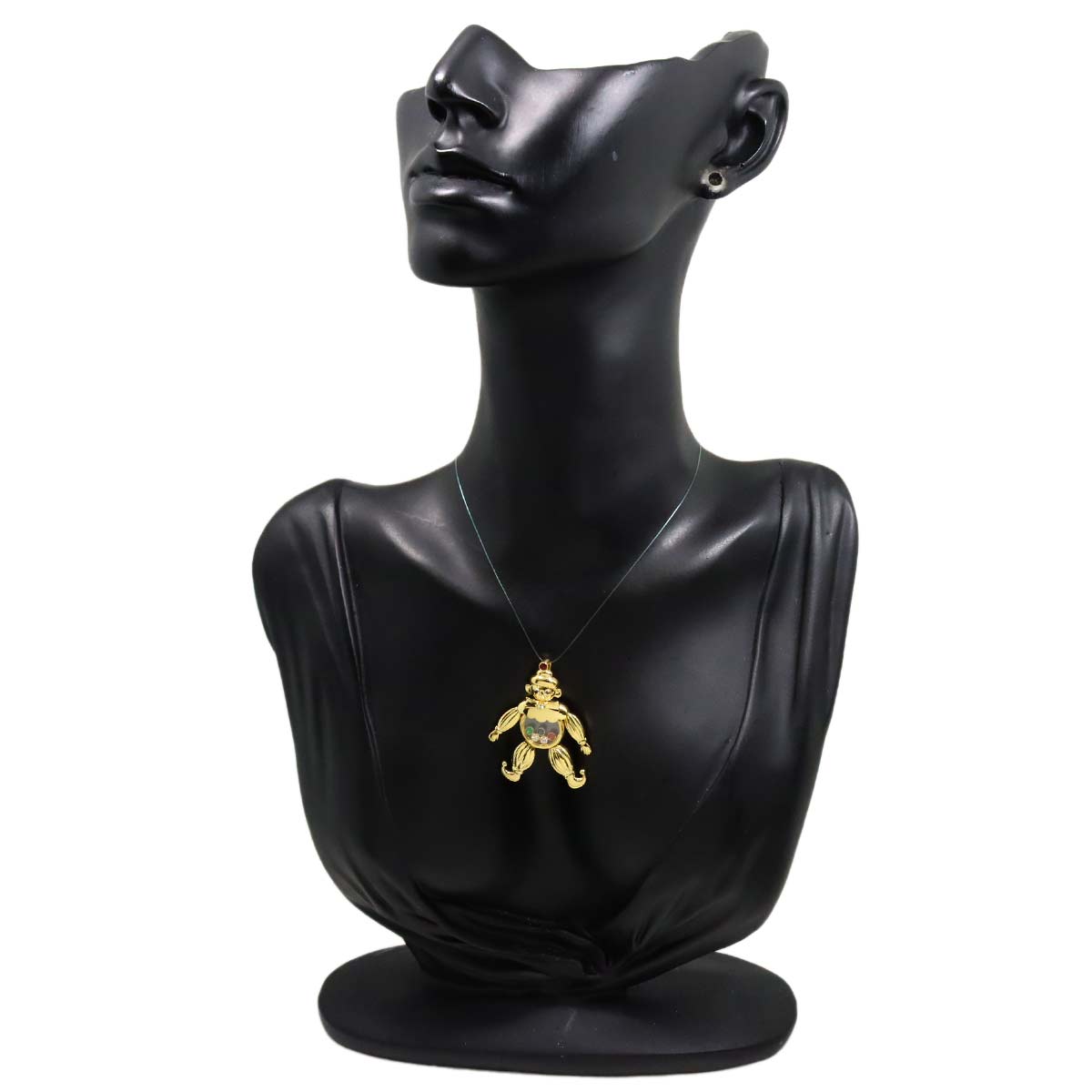 Happy Diamond multi stone clown Pendant Top 18K Yellow Gold 750
