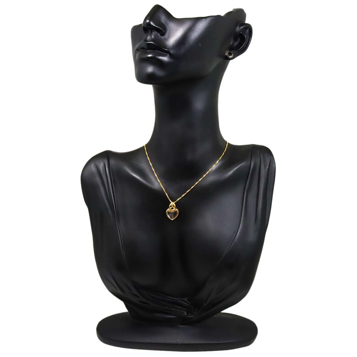 Quartz Heart Necklace 18K K18 YG 750