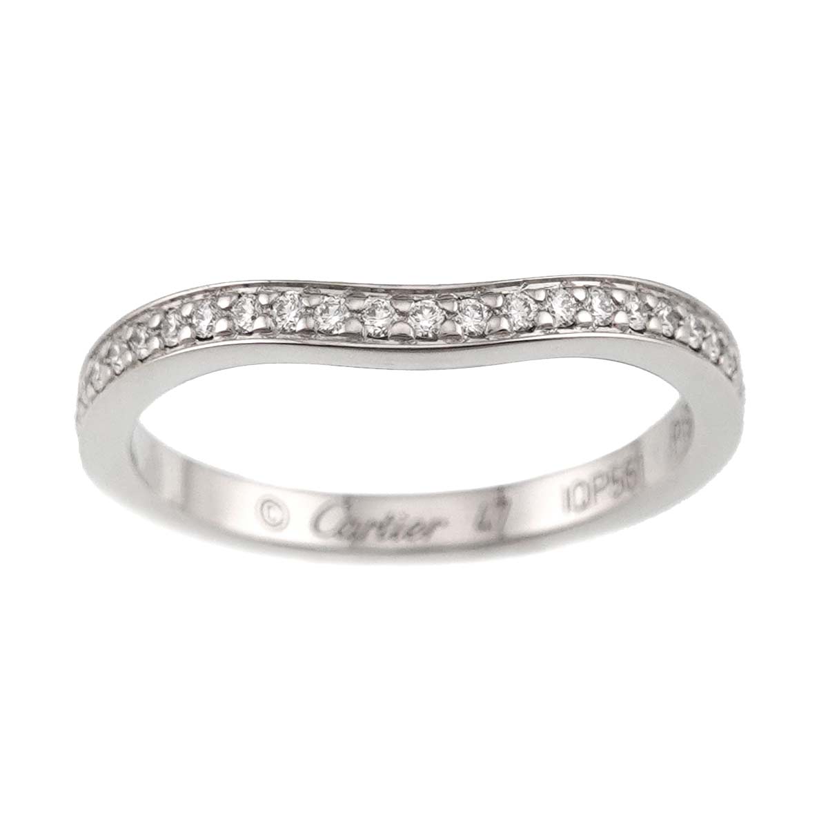 Ballerine curve Diamond Ring Pt Pt size47 4(US)
