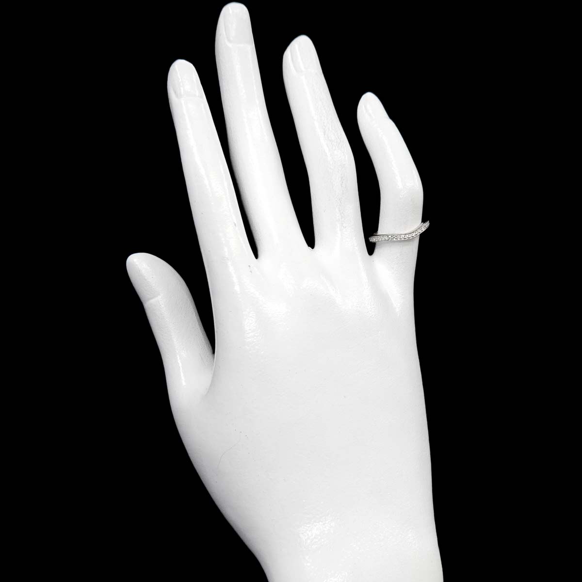 Ballerine curve Diamond Ring Pt Pt size47 4(US)