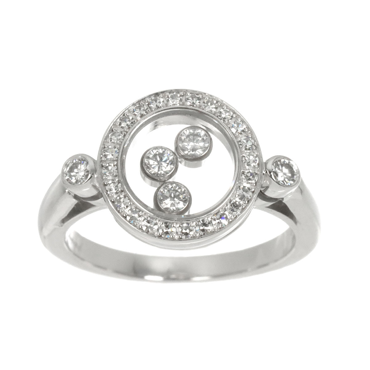 Happy Diamond Ring 18K White Gold 750 Size5.75-6(US)