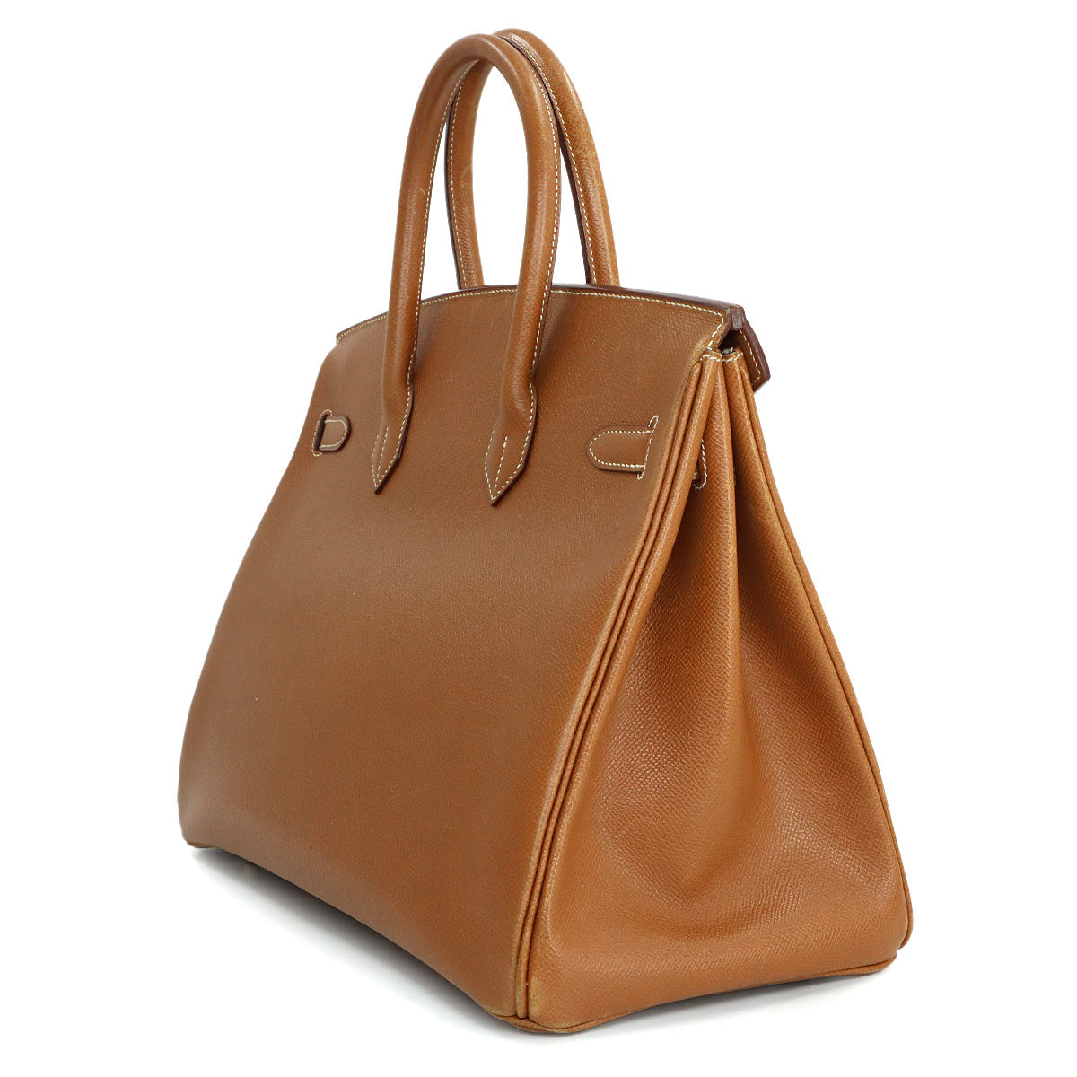 Birkin 35 Couchevel Epsom Gold Hand Bag Brown Purse