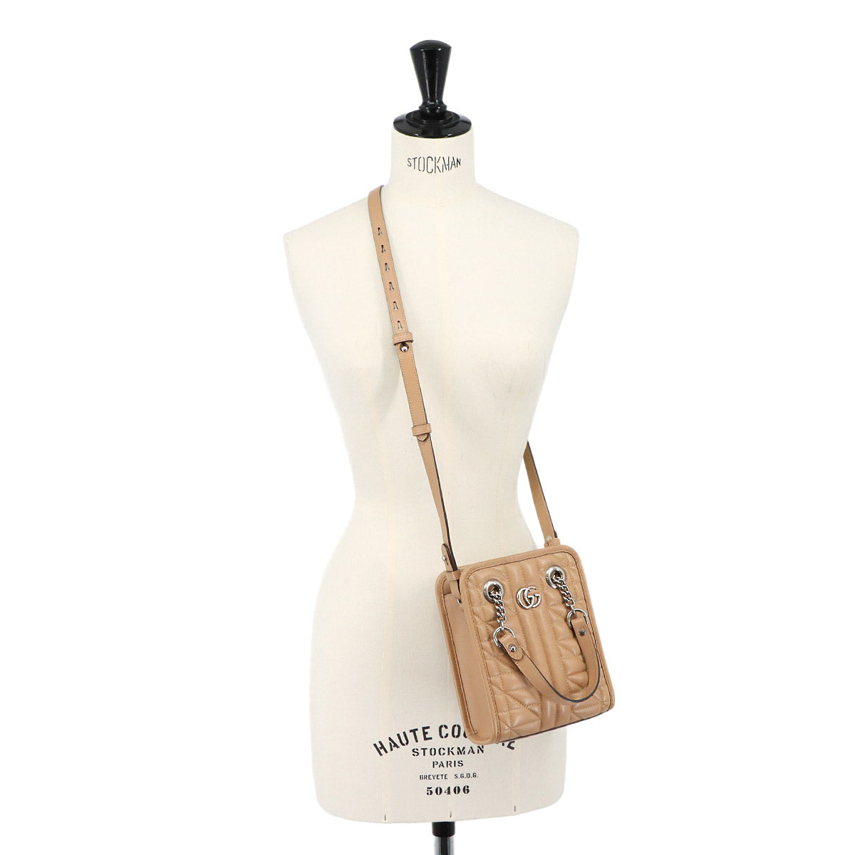 GG Marmont Quilting Mini Hand Shoulder Bag Beige 696123