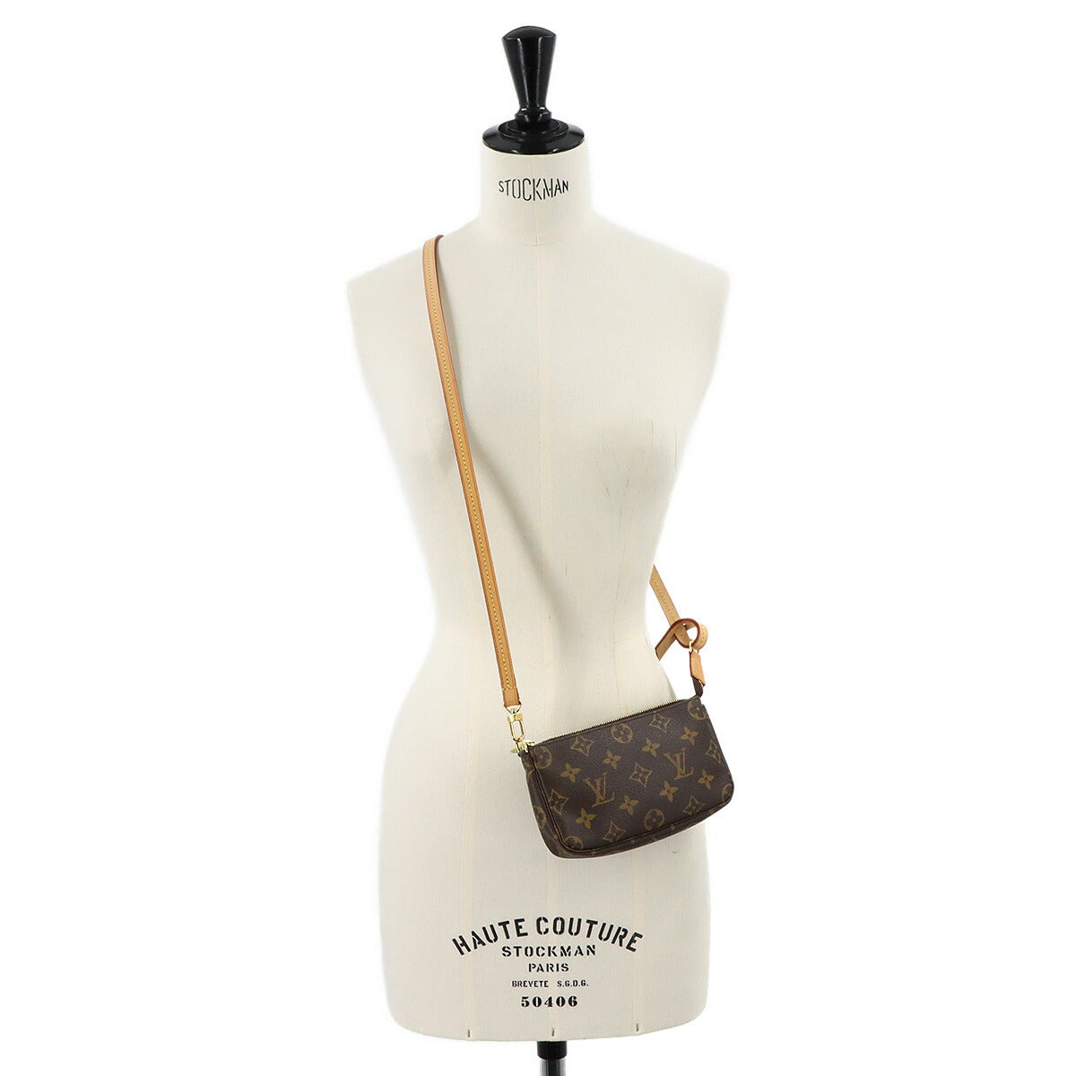 Monogram Pochette Accessoires Shoulder Bag Pouch Brown