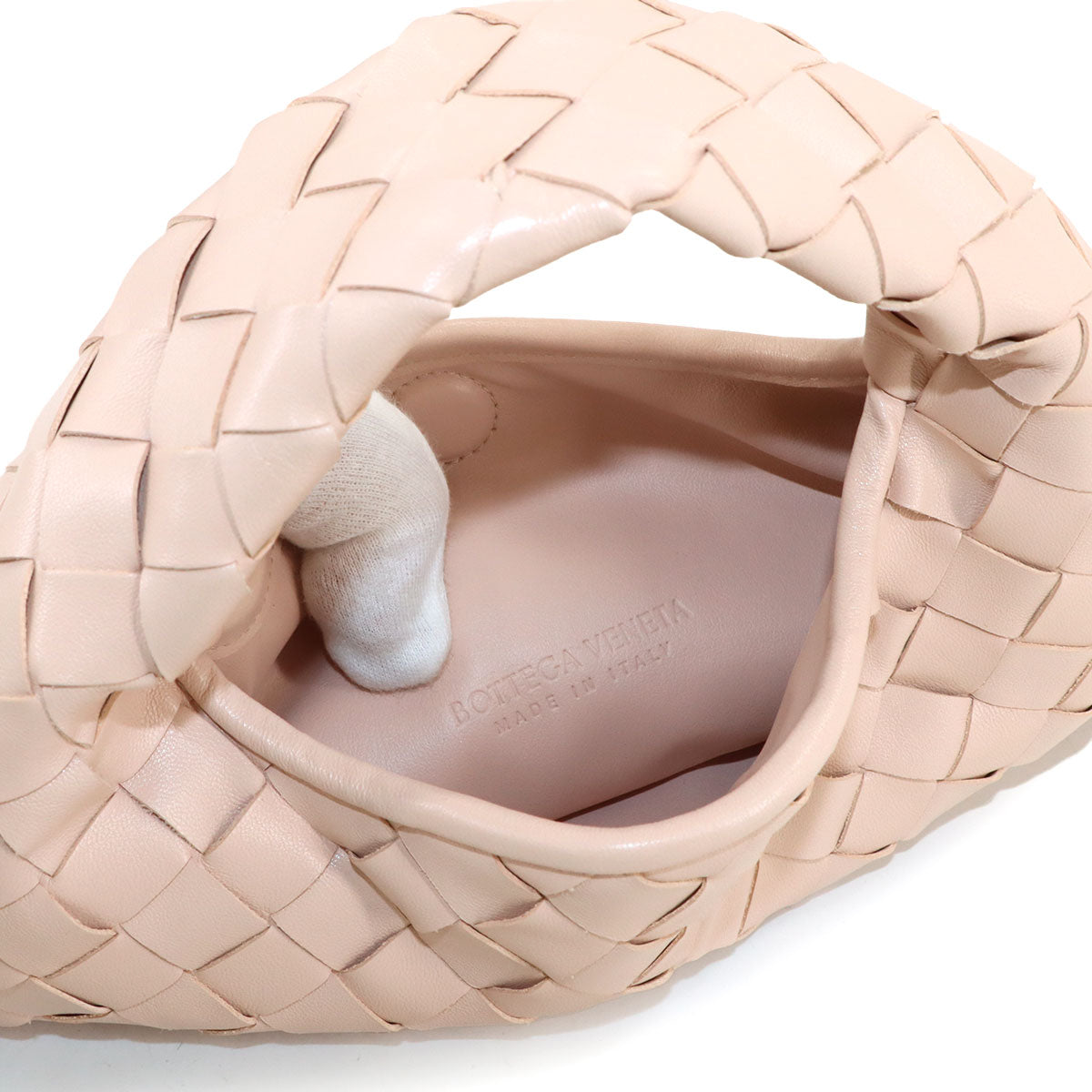 Intrecciato Mini Hop Hand Shoulder Bag Leather Pink