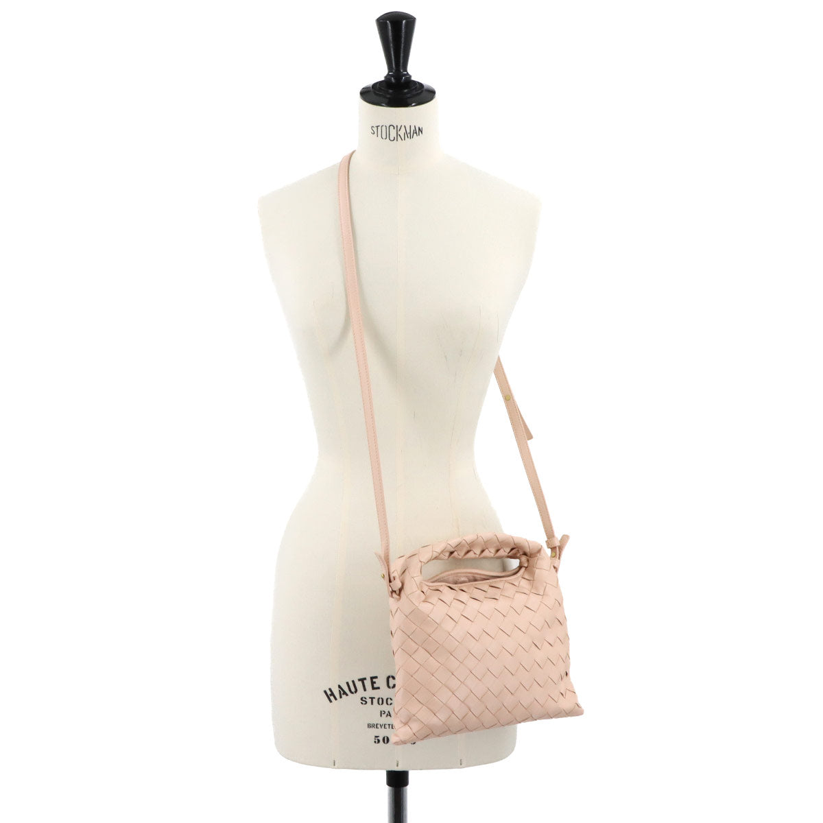 Intrecciato Mini Hop Hand Shoulder Bag Leather Pink