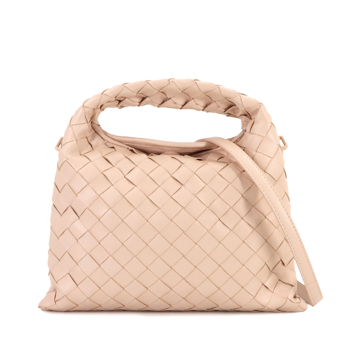 Intrecciato Mini Hop Hand Shoulder Bag Leather Pink