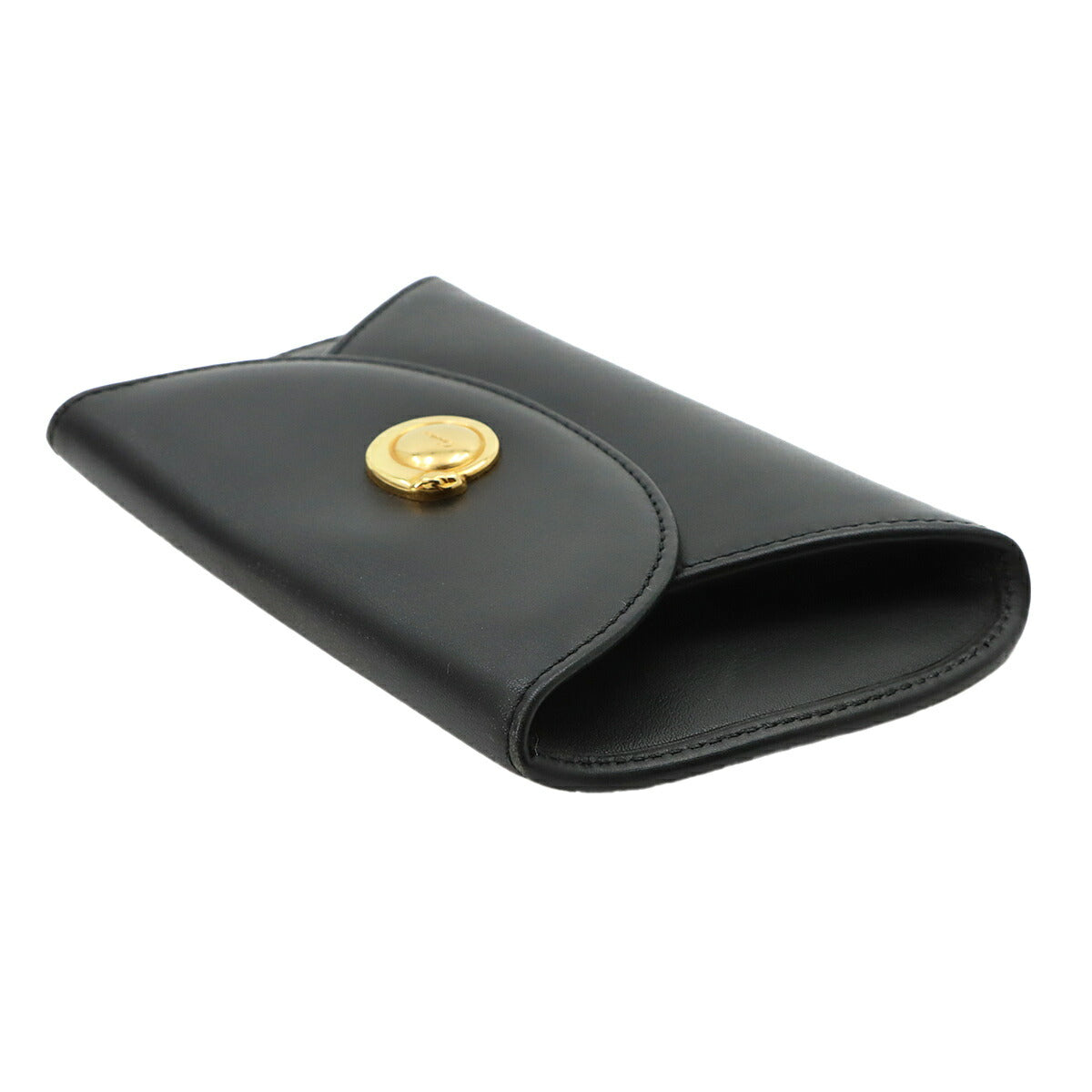 Panther Coin Case Leather Black Purse