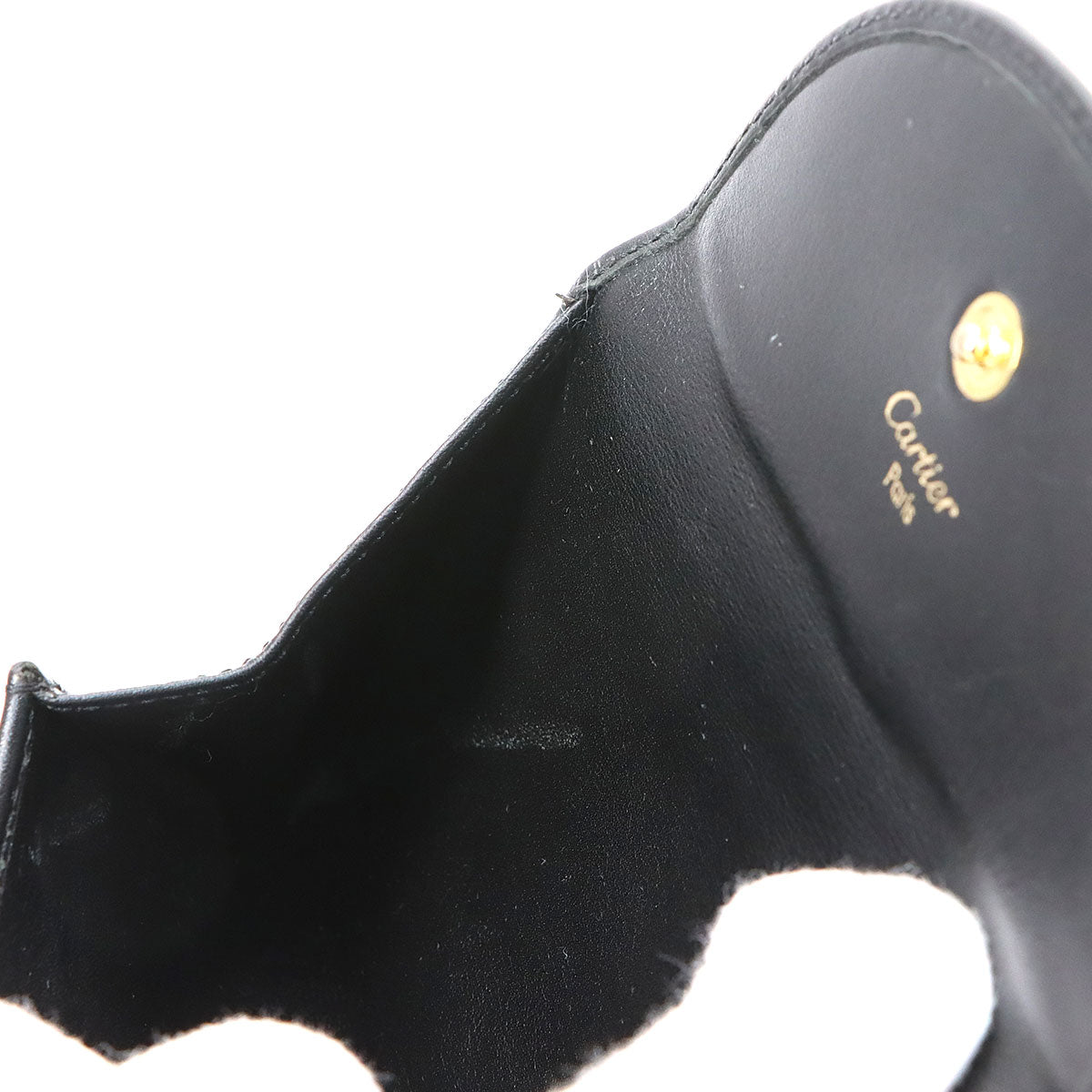 Panther Coin Case Leather Black Purse