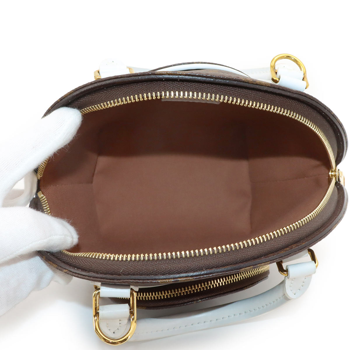 Monogram Ellipse BB Hand Shoulder Bag Brown White M20752