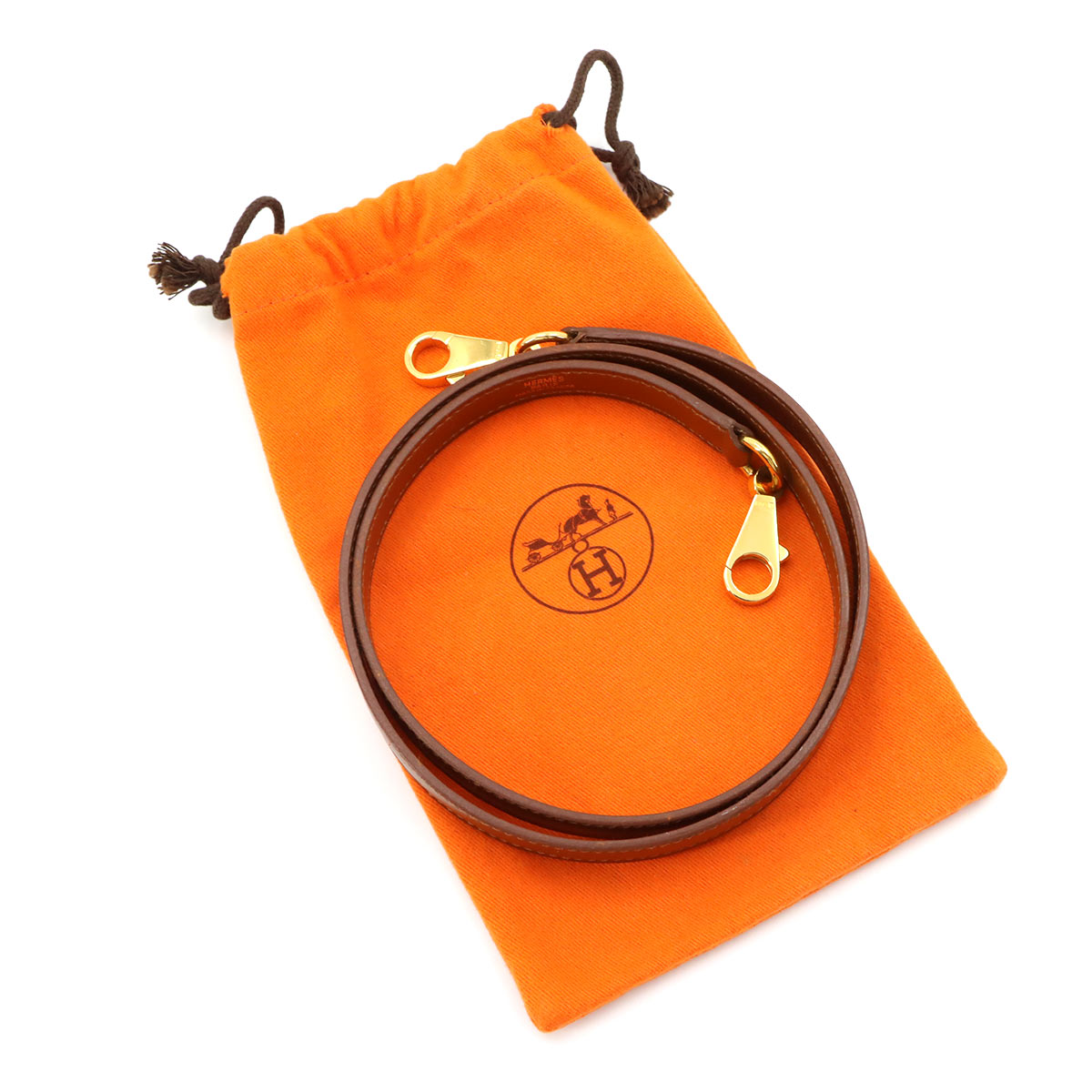 Shoulder Strap Box Calf Brown Accessory