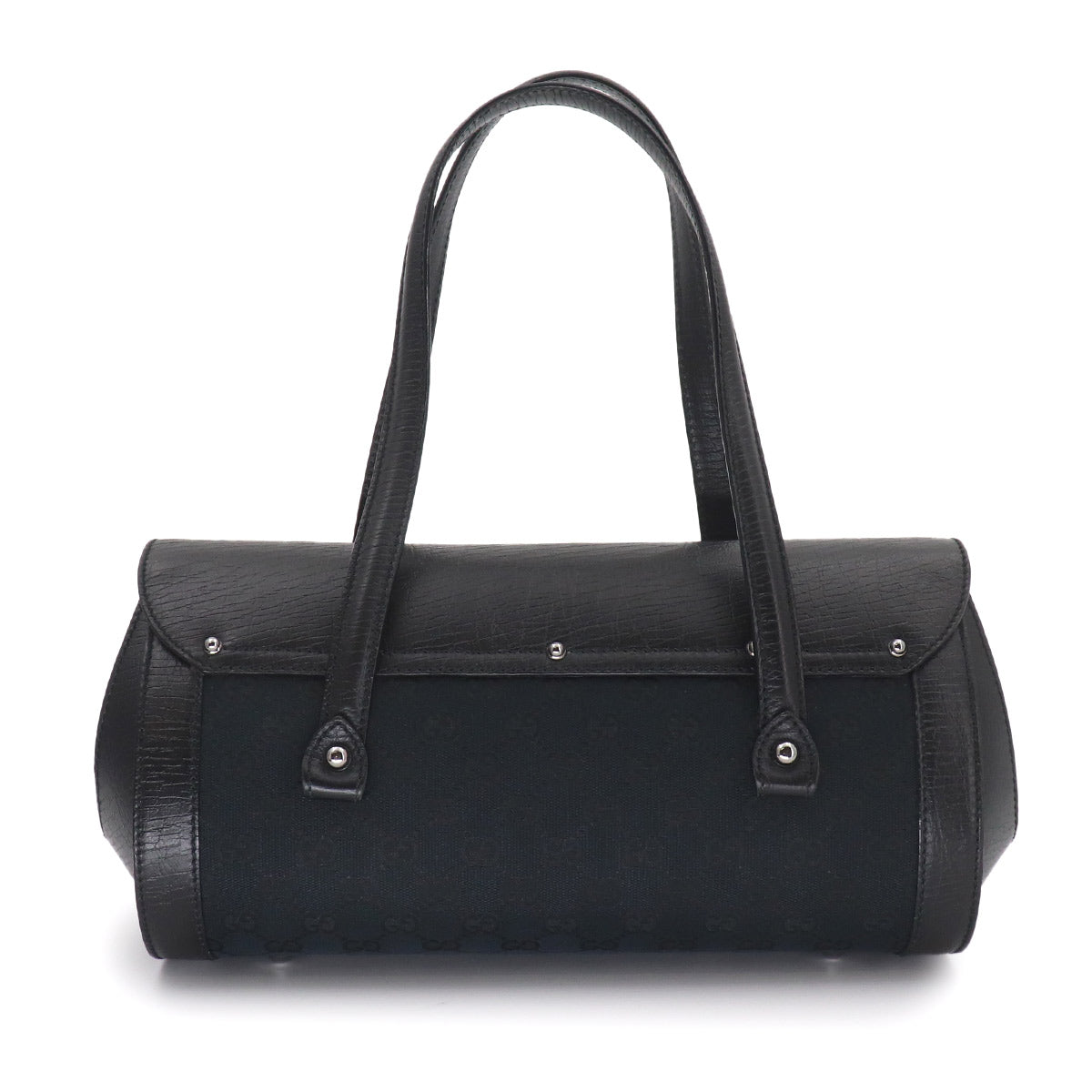Bamboo Hand Bag GG Canvas Leather Black 111713 Purse
