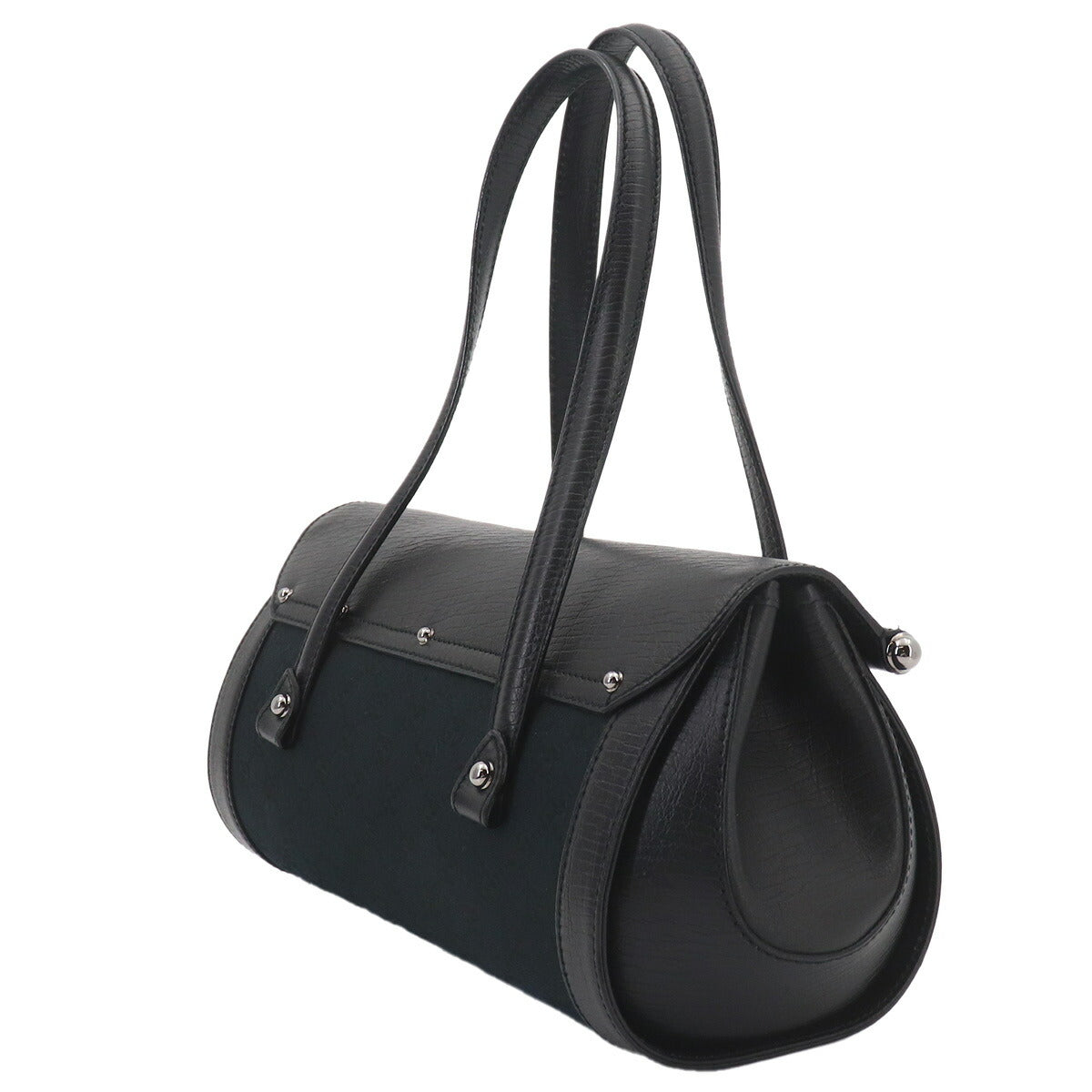 Bamboo Hand Bag GG Canvas Leather Black 111713 Purse