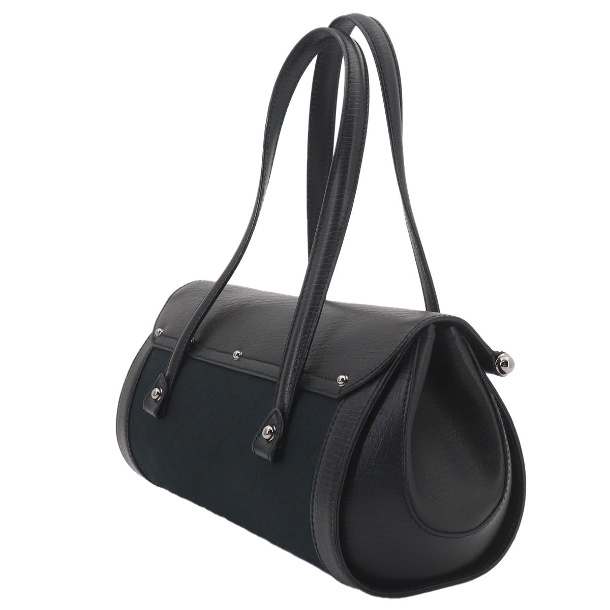 Bamboo Hand Bag GG Canvas Leather Black 111713 Purse
