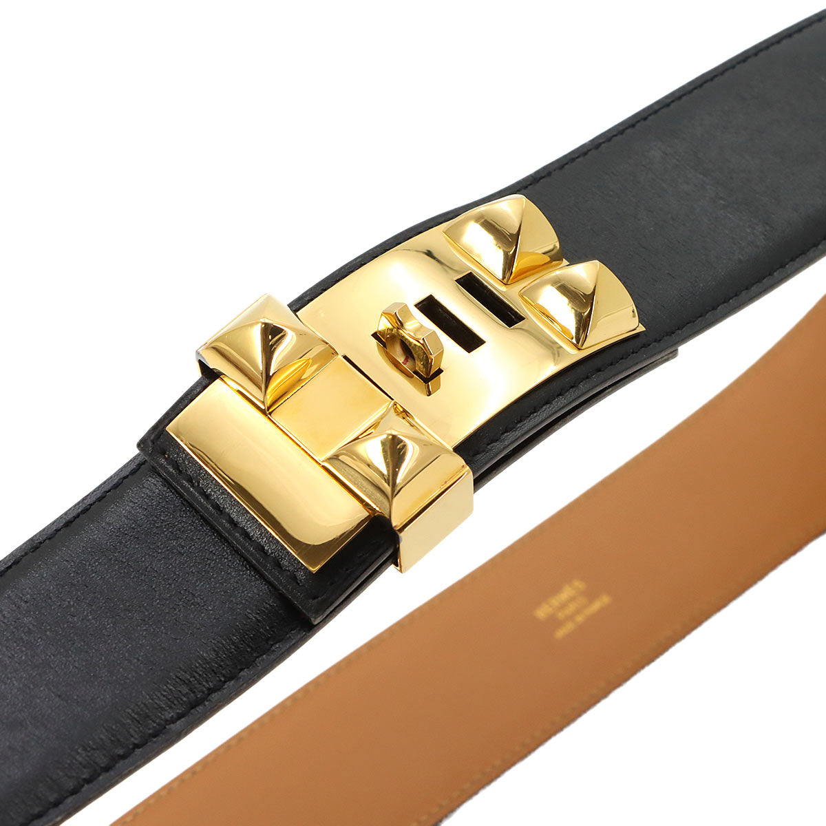 Collier de Chien Medor Belt Box Calf Black 80 Women's