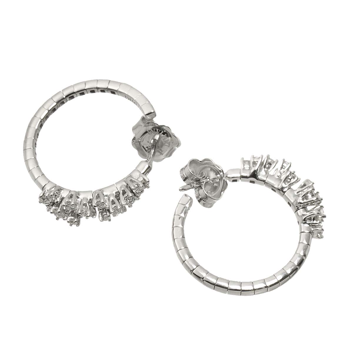 Mimosa Diamond Earrings Pierced 18K K18 WG 750