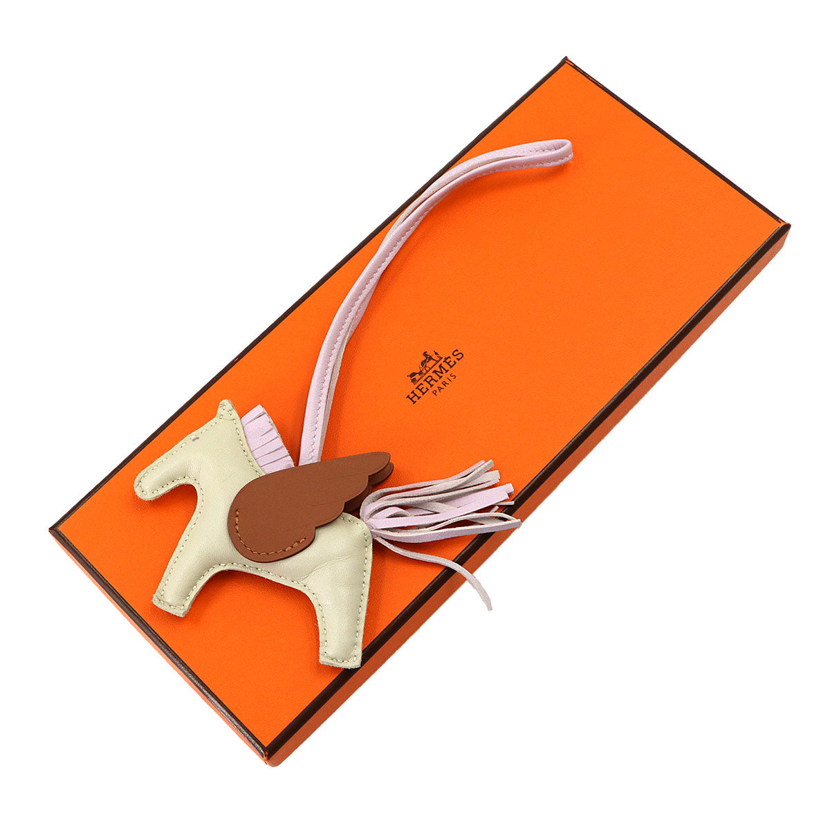 Rodeo Pegasu PM Bag Charm Agneau Milo Swift Craie Gold