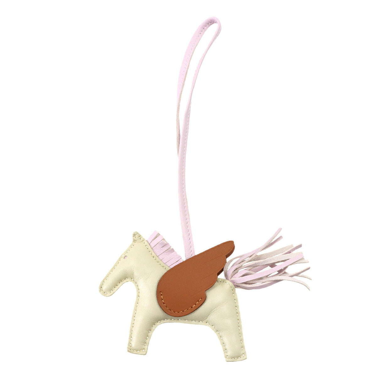 Rodeo Pegasu PM Bag Charm Agneau Milo Swift Craie Gold