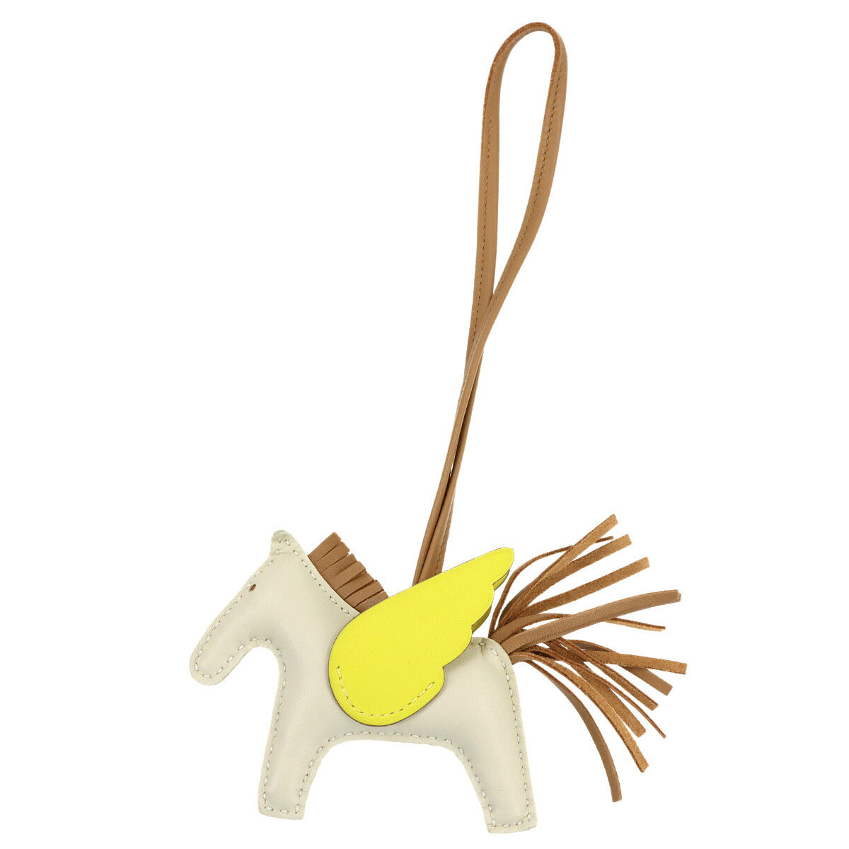 Rodeo Pegasus PM Bag Charm Agneau Milo Craie Lime Chai