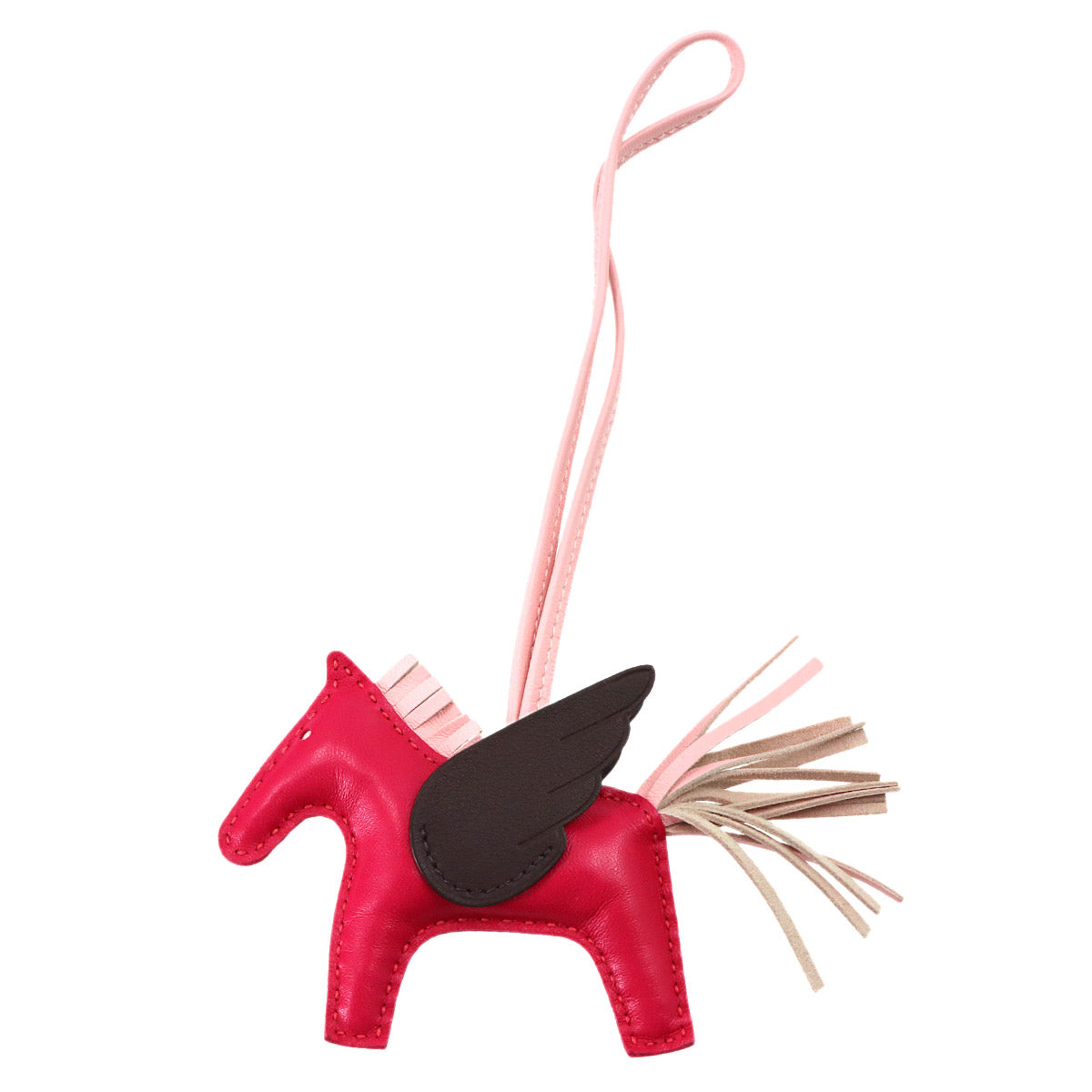 Rodeo Pegasus PM Bag Charm Agneau Milo Veau Swift Framboise