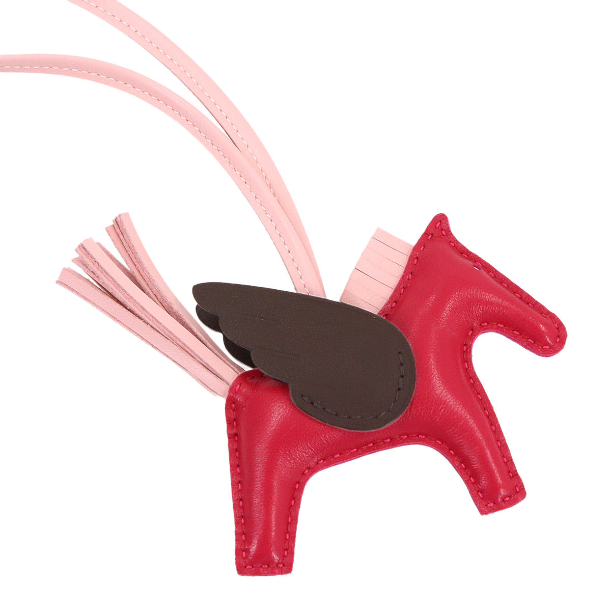 Rodeo Pegasus PM Bag Charm Agneau Milo Veau Swift Framboise