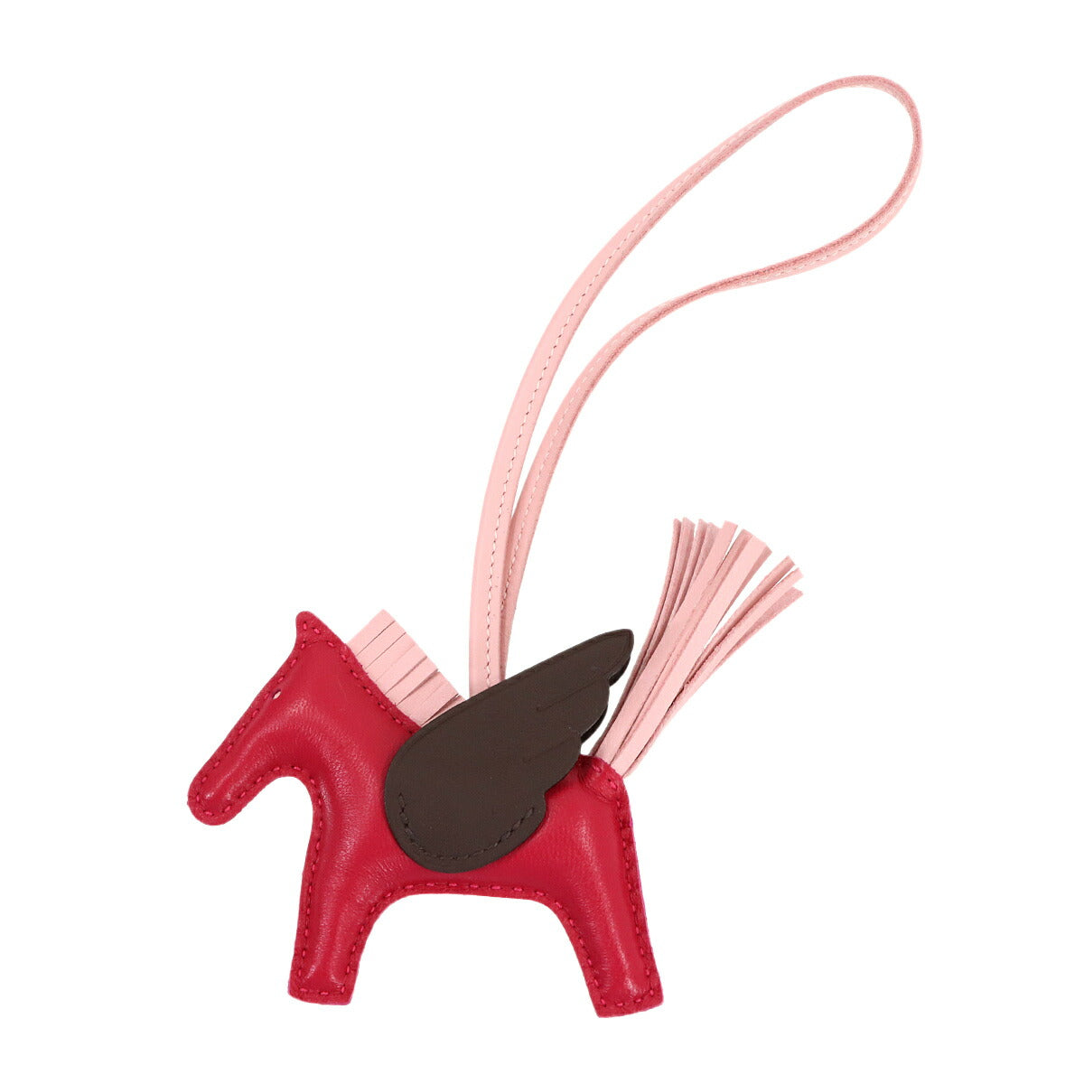 Rodeo Pegasus PM Bag Charm Agneau Milo Veau Swift Framboise