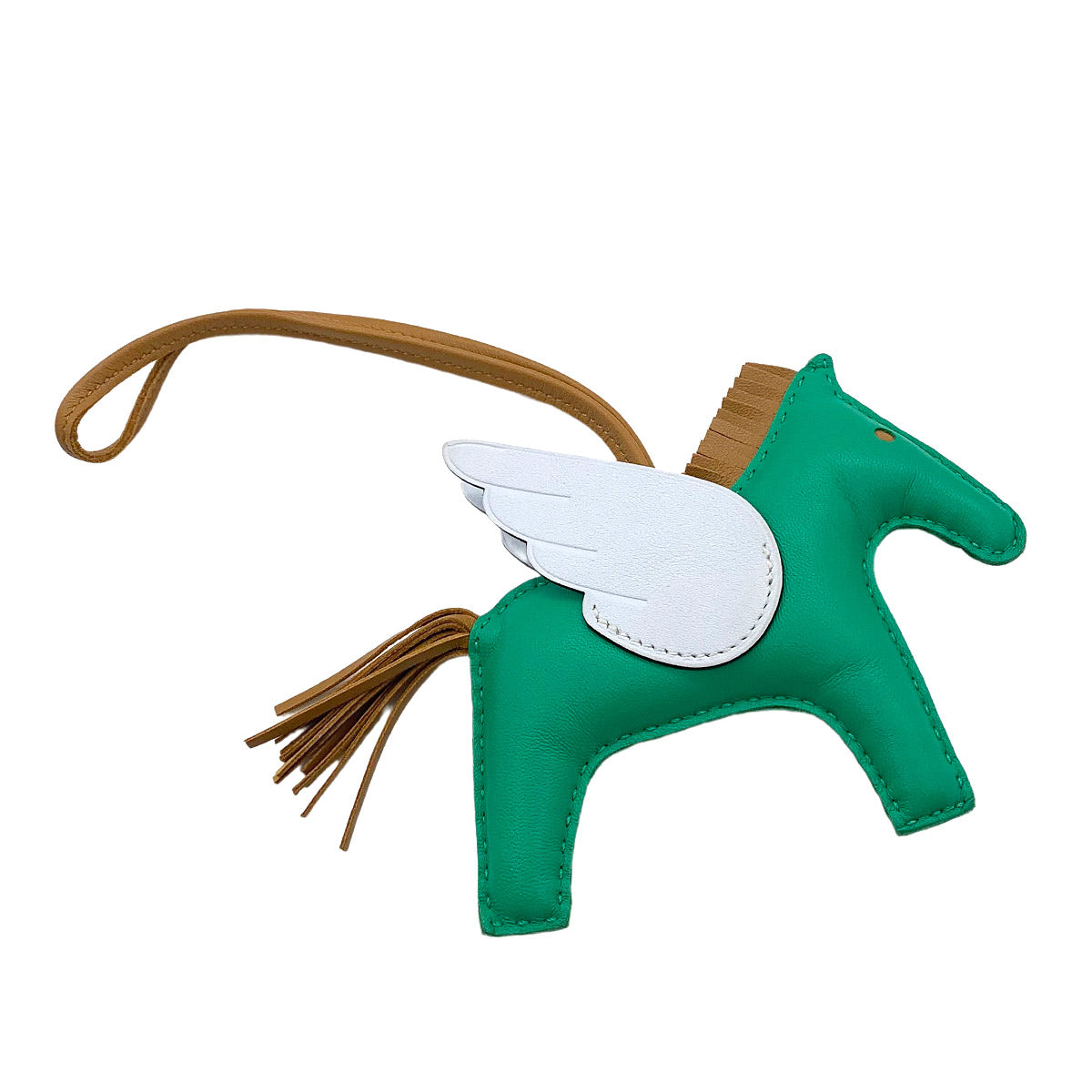 Rodeo Pegasus MM Bag Charm Agneau Milo Menthe Sesame Bleu Brumu