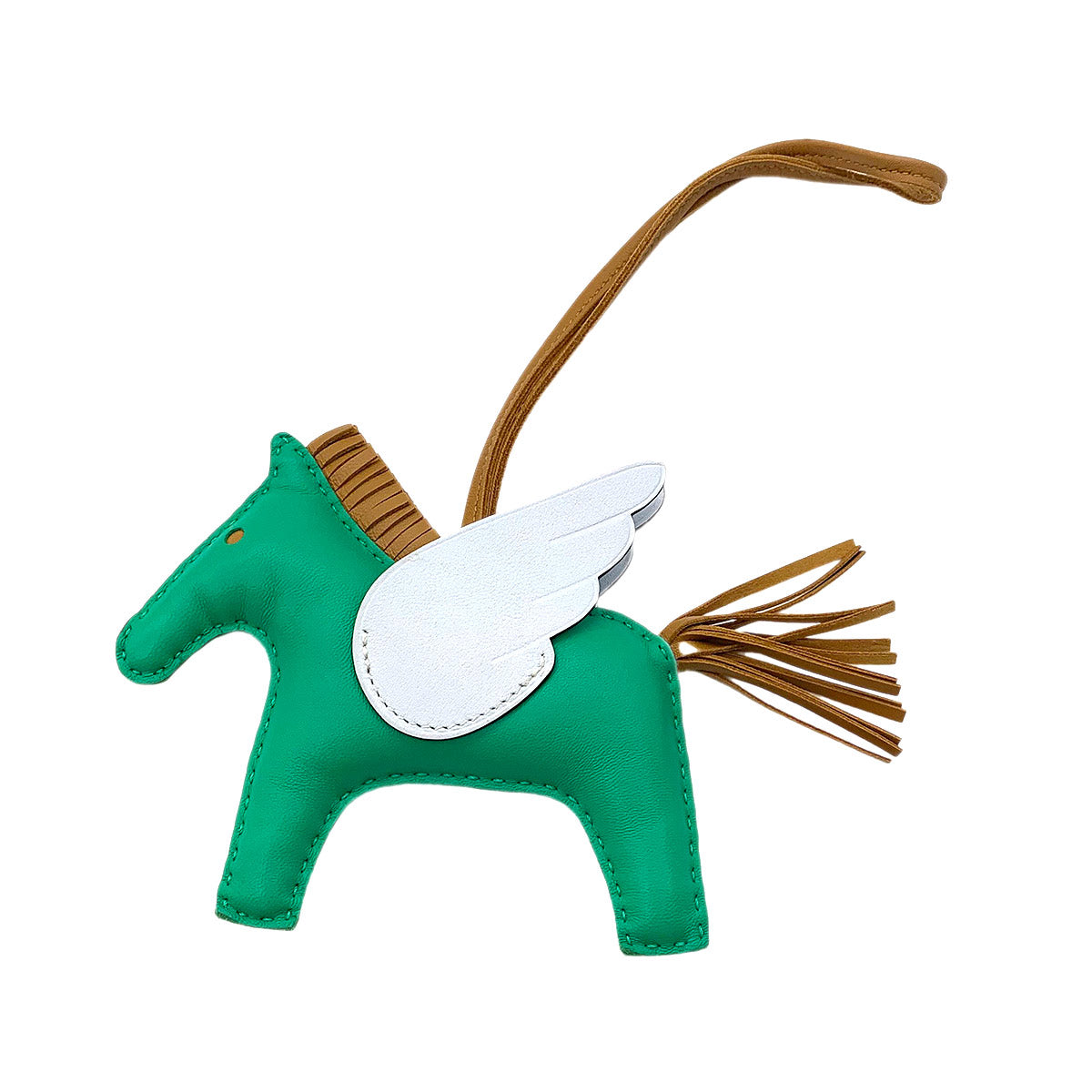 Rodeo Pegasus MM Bag Charm Agneau Milo Menthe Sesame Bleu Brumu