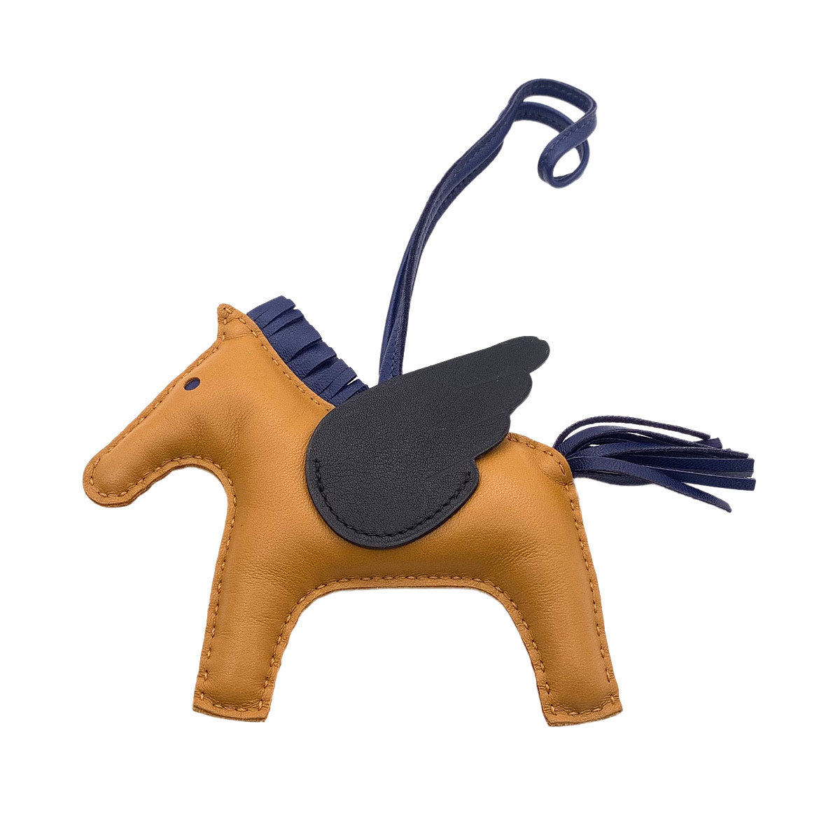 Rodeo Pegasus MM Bag Charm Agneau Milo Menthe Sesame Bleu Saphir