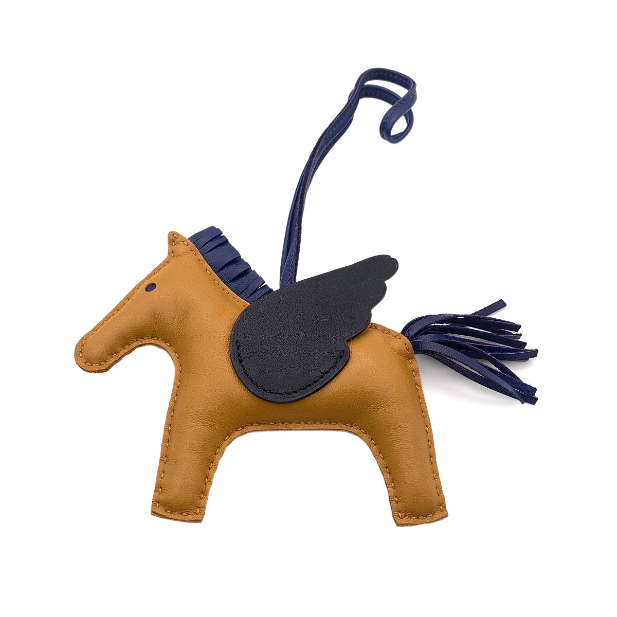 Rodeo Pegasus MM Bag Charm Agneau Milo Menthe Sesame Bleu Saphir