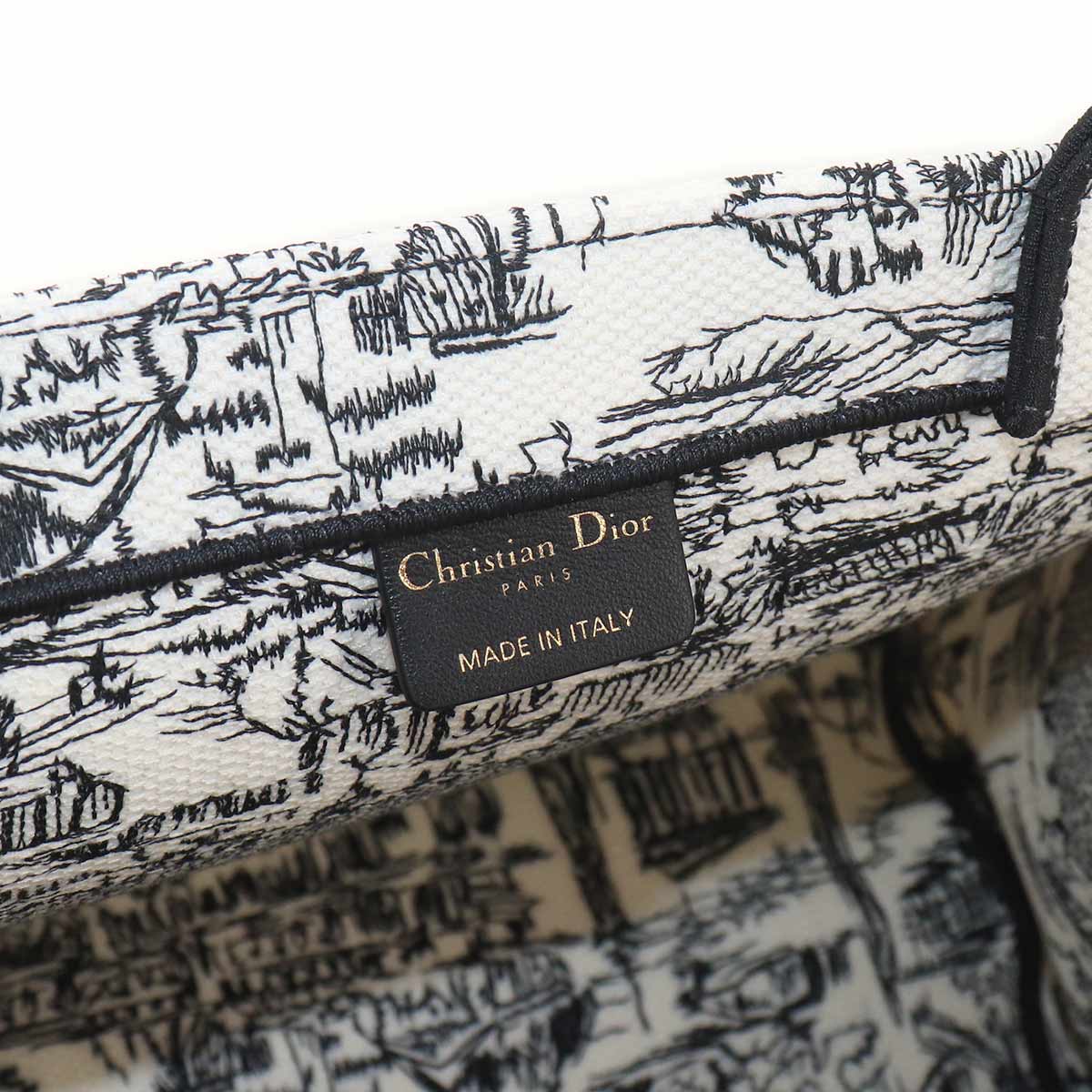 Plan de Paris Book Tote Bag Medium Canvas White Black