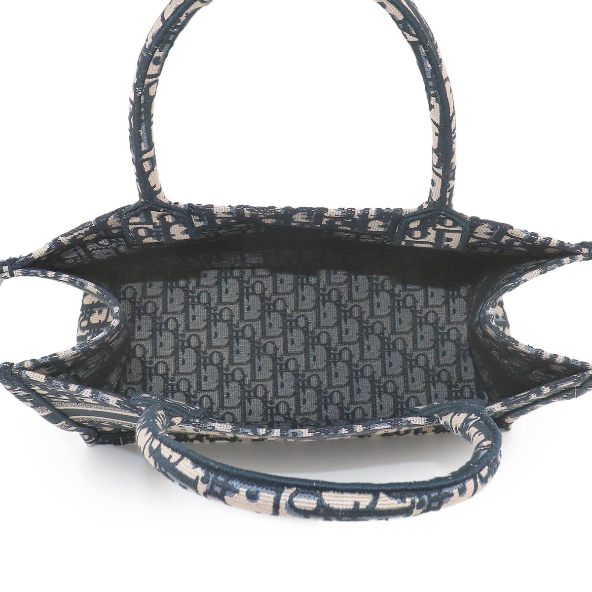 Oblique Book Tote Medium Bag Canvas Navy M1296ZRIW