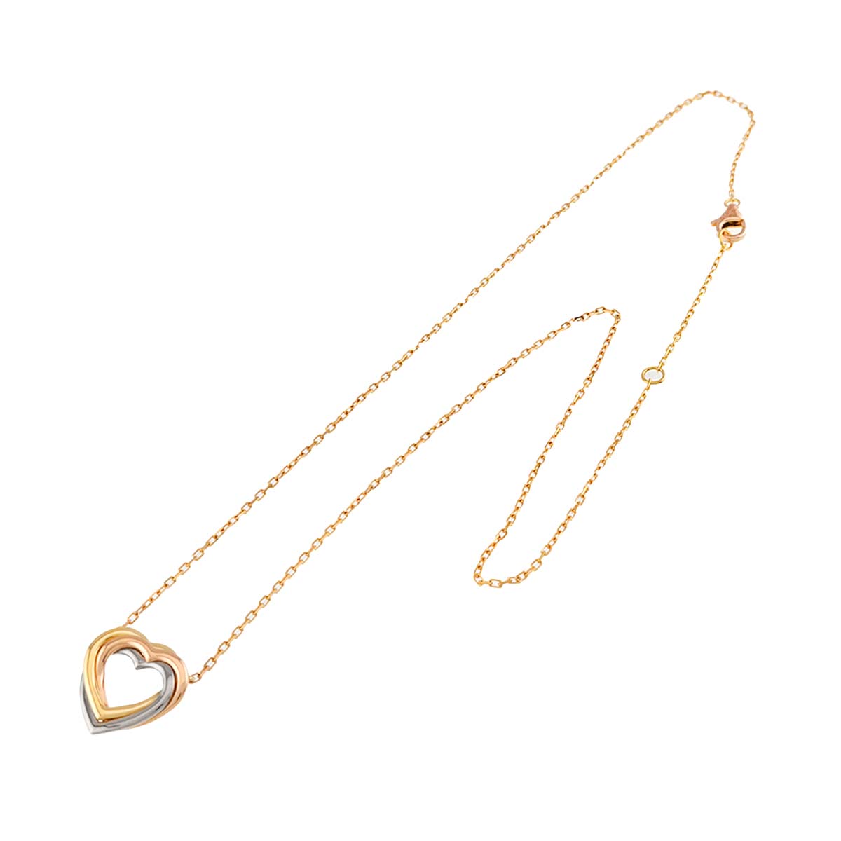 Trinity Heart Necklace 18K YG WG PG 750