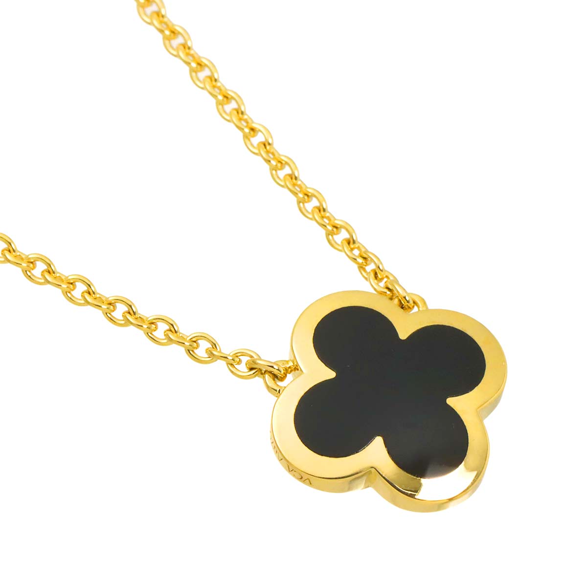 Pure Alhambra Onyx Necklace 18K YG 750