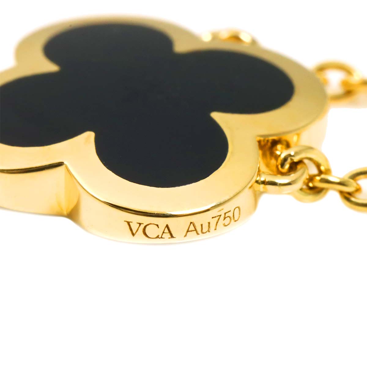 Pure Alhambra Onyx Necklace 18K YG 750